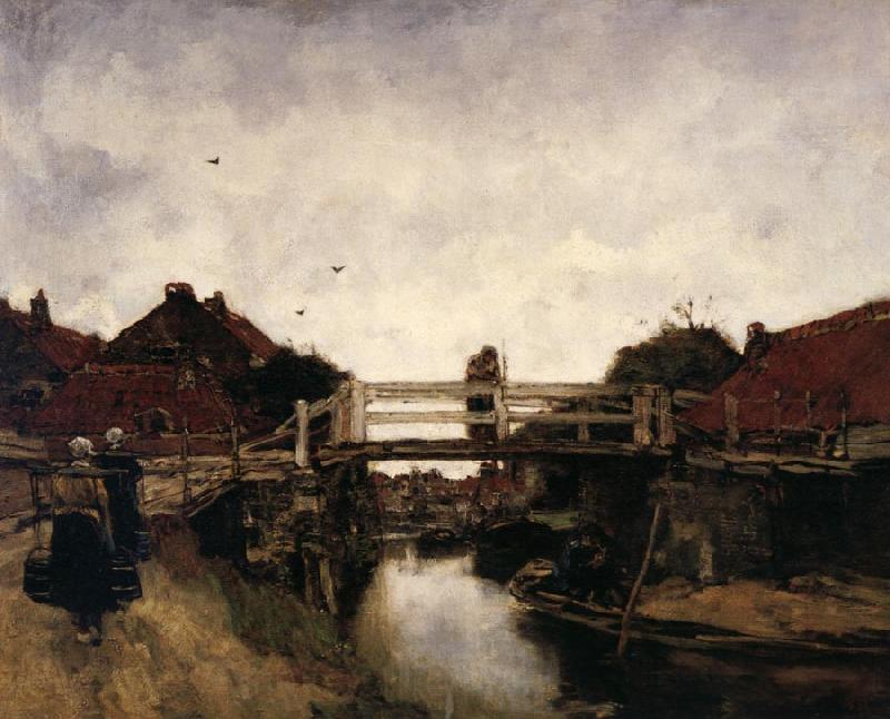 Jacobus Hendrikus Maris The Bridge Norge oil painting art